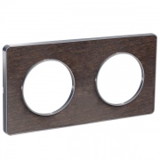 Рамка Odace 2 поста Венге (алюминевая вставка)