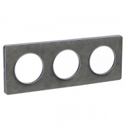 Рамка Odace 3 поста сланец (алюминевая вставка)
