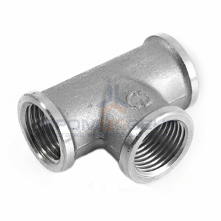 Тройник латунный резьбовой равнопроходный STOUT (ВР) - 3/4" (никелированный)