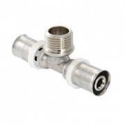 Тройник с переходом на наружную резьбу VALTEC VTm.233 - 20 x 1/2" (прессовой, для металлопл.труб)