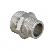 Ниппель латунный резьбовой переходной STOUT - 2" x 1" (никелированный)