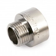 Переходник латунный с внутренней резьбой на наружную STOUT - 3/4" x 3/8" (никелированный)