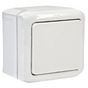 Выключатель кнопочный IP44 Legrand Quteo белый