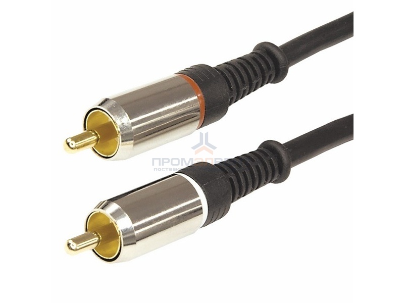 Шнур 2RCA Plug-2RCA Plug 1.5М GOLD-металл