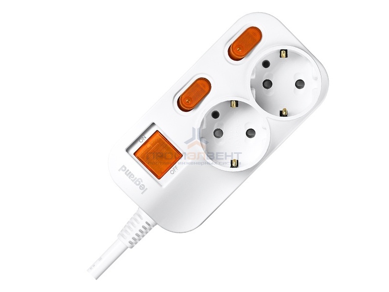 Anam Legrand e-Fren 2 Удлинитель с выключателем+ индивидуальным выкл.,шнур 1.5м, 16A, 250V